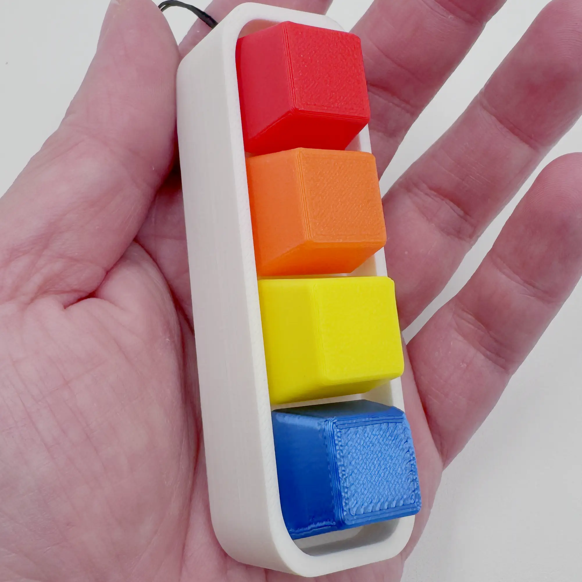 4-Key Fidget Keychain | Quad Mechanical Click Toy | Stress Relief | 3D Printed Singapore