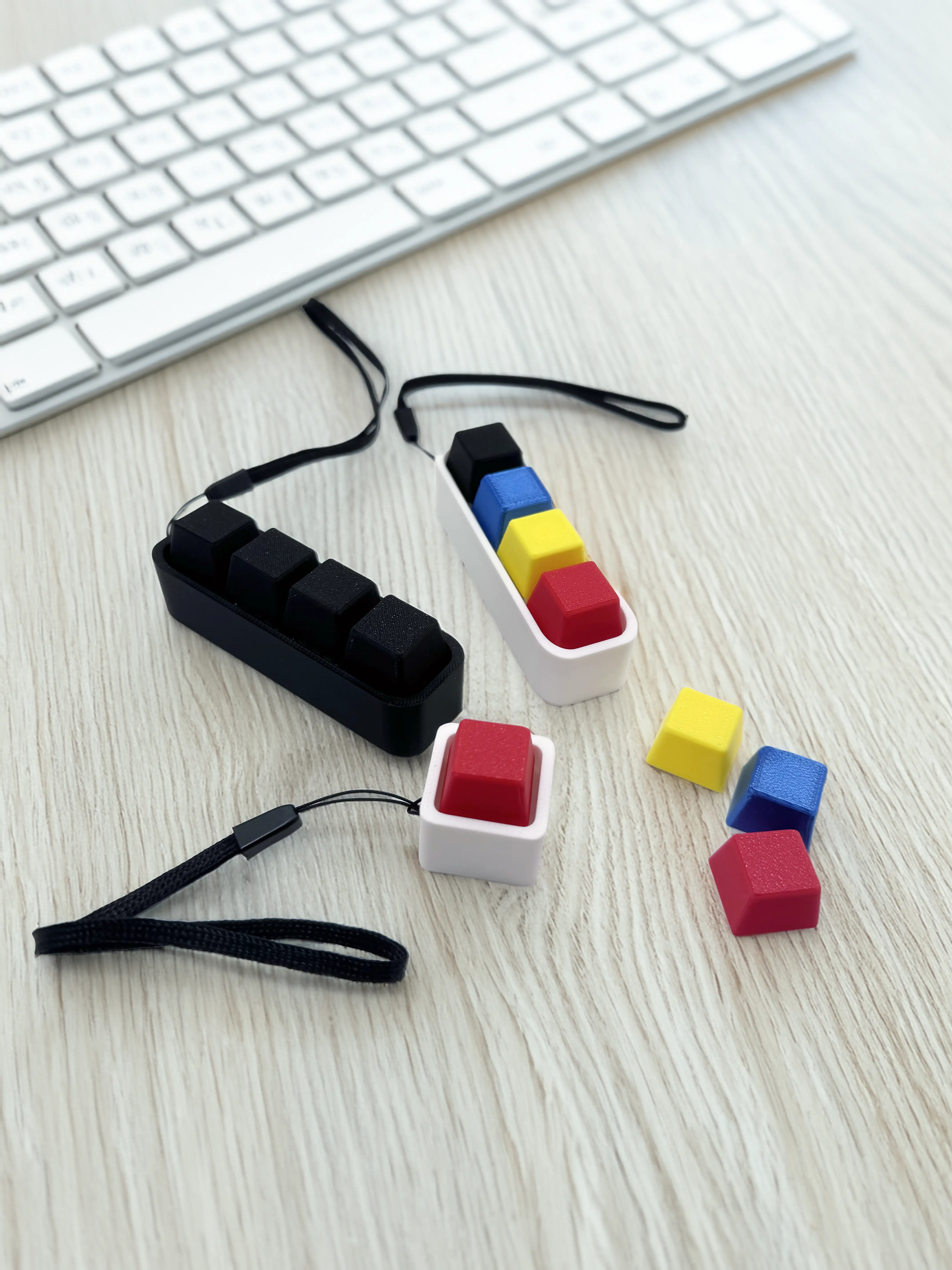 4-Key Fidget Keychain | Quad Mechanical Click Toy | Stress Relief | 3D Printed Singapore